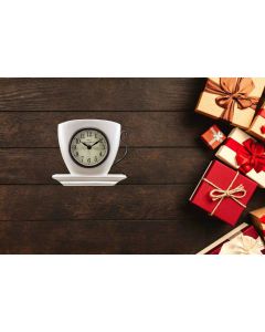 Cup shaped white clock - Artypillar