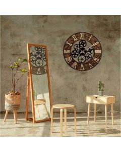 Roman Numerals brown wooden Wall clock - Artypillar