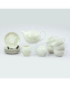 Green Leaf 17 Pieces Tea Set