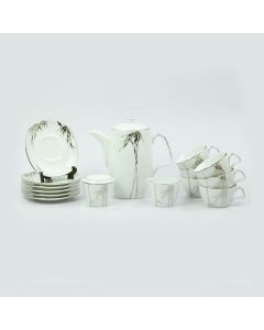 Bamboo Silver 17 Pieces Tea Set