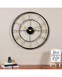 ROMAN PIPE OPEN DIAL BLACK AND GOLD WALL CLOCK - ARS360 - Artypillar