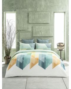 D'Decor Double Bedsheet with 2 Pillow Covers - Elemental Collection - URBANE - AQUA HAZE - RL145 (Pack of 1)