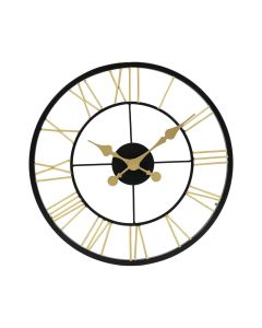 ROMAN PIPE OPEN DIAL BLACK AND GOLD WALL CLOCK - ARS362 - Artypillar 1