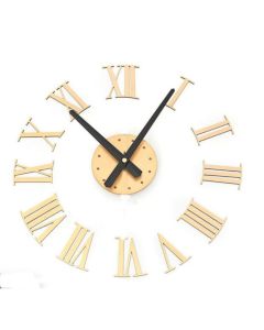 FRAMELESS OPEN DIAL ROMAN NUMBER BIG WALL CLOCK IN GOLDEN COLOR WALL CLOCK - ARS451 - Artypillar