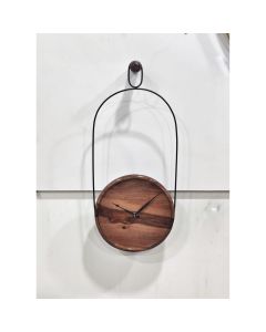 SOLID WOOD AND IRON METAL OPEN DIAL HANGING WALL CLOCK - ARS466 - Artypillar