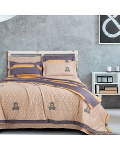 Tortilla Beige and soothing Grey Bedding King Size Quilt Cover 2.28 mtr x 2.75 mtr