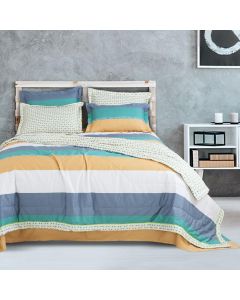 Venice Streets Printed Duvet Sets - King Size Bedsheet 2.75Mtr. X 2.75 Mtr. & 1 King Size Quilt 2.28 mtr x 2.75 mtr & 2 Standard Size Pillow covers 45 cm x 68 cm