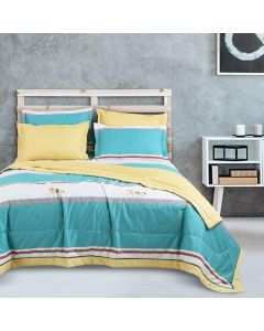 Venice Streets Printed Duvet Sets - King Size Bedsheet 2.75Mtr. X 2.75 Mtr. & 1 King Size Quilt 2.28 mtr x 2.75 mtr & 2 Standard Size Pillow covers 45 cm x 68 cm