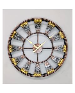 IRON METAL OPEN DIAL HAND PAINTED DOUBLE PIPE WALL CLOCK - ARS479 - Artypillar