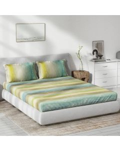 D'Decor Double Bedsheet with 2 Pillow Covers - MODERNA BLUE SURF - EM167 (Pack of 1)