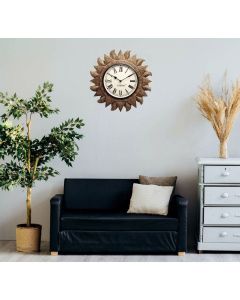 Sun Design Brass Metal Wall Clock - Artypillar