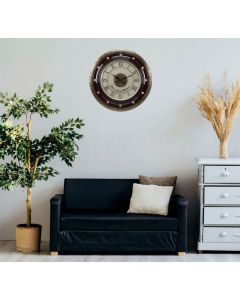 Classic Flower Embellished brown Wall Clock - Artypillar