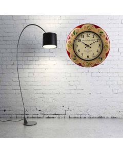 Red Cream Hand painted Wall Clock - Artypillar