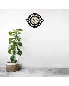 Fully Hand Carved Brown Wall Clock - Artypillar