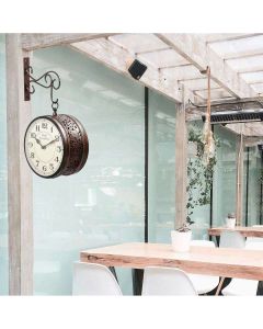 Copper finish Cutting work double sided iron clock - Artypillar