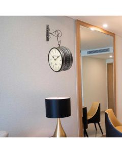 Zinc finish and cutting work double sided iron clock - Artypillar