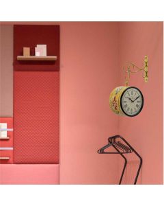 Yellow emboss painting double sided iron clock - Artypillar