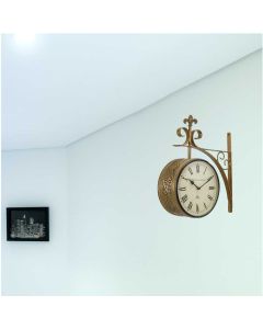 Antique brass finished fix stand iron clock - Artypillar