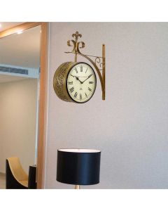 Royal copper finished embossed station clock - Artypillar