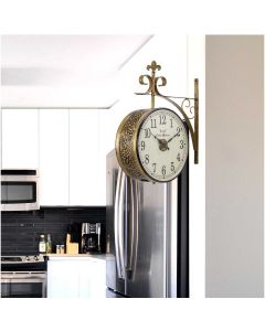 Royal Brass finished embossed station clock - Artypillar