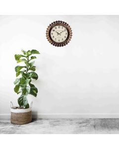 Complete hand carving light-dark brown polish wooden clock - Artypillar