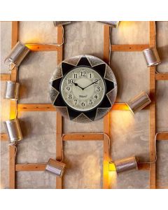 Multi colored round wooden case wall clock - Artypillar