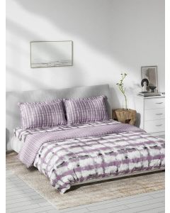 D'Decor Double Bedsheet with 2 Pillow Covers - Primary Collection - XENON - ELDERBERRY - EM134 (Pack of 1)