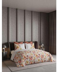 D'Decor Double Bedsheet with 2 Pillow Covers - Premium Collection - RA11 - BLOOMS GARDEN - TAWNY ORANGE (Pack of 1)