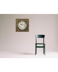 Light brown block design square wall clock - Artypillar