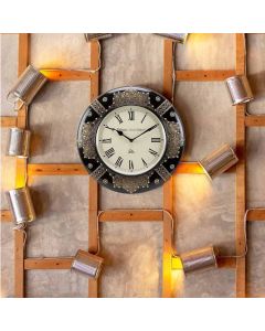 Antique double color circular wooden wall clock - Artypillar