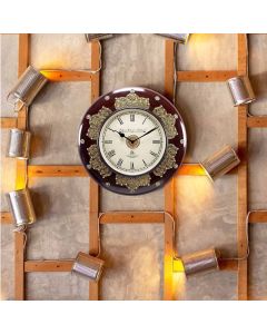 Classic leaf pattern brass cutting work round wall clock - Artypillar