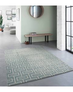 Elle Brick Road Geometric Carpet T.Blue