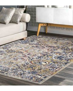 Castle Faded Floral Vintage Carpet L.Grey