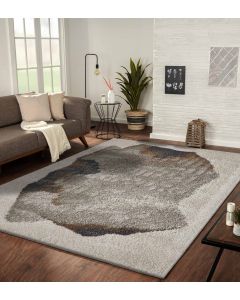 Royal Nomadic Modern Abstract Carpet Beige and Charcoal