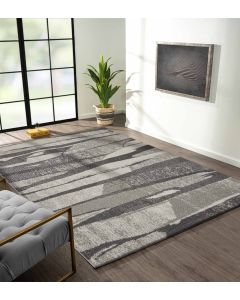 Reflexion Modern Abstract Carpet D.Grey and Taupe