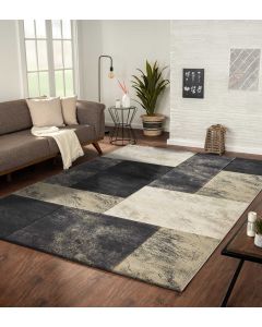 Bella Geometric Carpet D.Grey