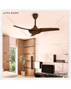 Alpha Brown – 42″ Modern fan with 3 x Leather Brown ABS blades and optional Remote Control Integration