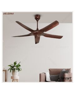 Arizona Mahogany – 54″ Modern Wooden Fan with 5 ABS Blades in Dark Mahogany Finish, Whisper-Quiet BLDC Motor, Summer-Winter Feature, Remote Control