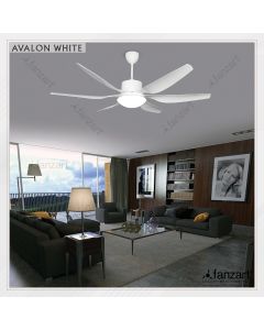 Avalon White – 66″ Industrial Refined fan with 6 x Fine ABS Glossy White blades, BLDC motor, Summer-Winter feature, Multi Coloured LED and Remote Control