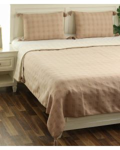 Tartan Check 100% Cotton Knitted With Polyester Filled King Size Bed Cover With 2 Pillow Covers(Set of 3 Pcs)