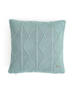 Cable Moss Dull Blue Cotton Knitted Decorative 16 X 16 Inches Cushion cover