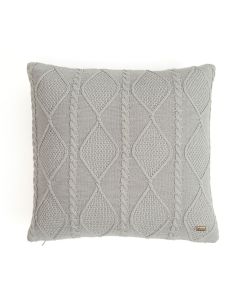 Cable Moss Cool Grey Cotton Knitted Decorative 16 X 16 Inches Cushion cover