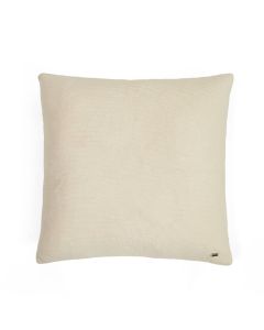 Transfer Knit Natural Cotton Knitted Decorative 24 X 24 Inches Euro Sham Cushion Cover - Pluchi