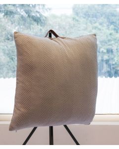 Herring Bone Cotton Knitted Floor Cushion Cover(Stone & Natural) - Pluchi