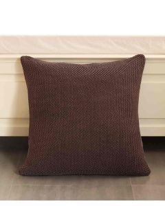 Moss Stitch Cotton Knitted Decorative Chocolate Brown Color 27.5 x 27.5 Inches Floor Cushion Cover