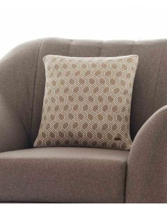 Geometric Cotton Knitted Decorative Stone & Natural Color 16 x 16 Inches Cushion Cover