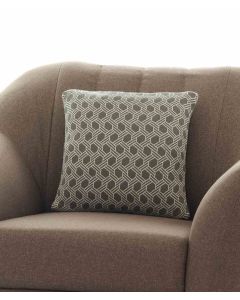 Geometric Cotton Knitted Decorative Fossil & Natural Color 16 x 16 Inches Cushion Cover