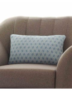 Geometric Cotton Knitted Decorative Alice Blue & Natural Color 12 x 20 Inches Cushion/Pillow Covers