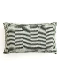 Herringbone Cotton Knitted Decorative Bermuda Green & Natural Color 12 x 20 Inches Pillow Cover - Pluchi