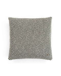 Herringbone Cotton Knitted Decorative Honeydew & Natural Color 18 x 18 Inches Cushion Cover